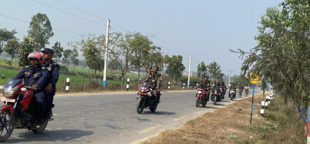 रौतहटमा निर्वाचनलक्षित सेनाको गस्ती